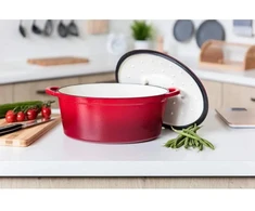 Bez Marki Didelis ketaus PUODAS virtuvės orkaitės kepimo indas INDUKCIJA dovanai 6,7 l