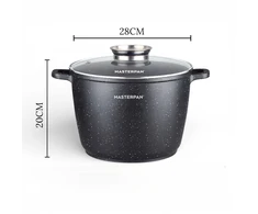 Bez Marki Didelis marmurinis puodas 10L su dangteliu ir aromato rankenėlių sistema 28cm