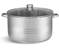 Bez Marki DIDELIS plieno maitinimo puodas su dangčiu 27,6L 40cm INDUKCINĖS DUJOS 3025
