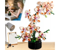 Bez Marki Dirbtinė orchidėja vazonėlyje Orchidėjų modelio kūrybinis rinkinys, statybiniai blokai
