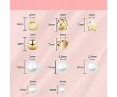 Bez Marki DIYQueen Beads rinkinys 720 vnt, balto aukso apyrankėms