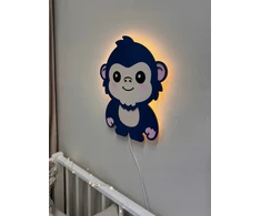 Bez Marki drewniana lampka nocna Led do pokoju dziecięcego Małpka