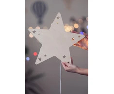 Bez Marki Drewniana lampka nocna LED kinkiet gwiazdka do pokoju dziecięcego
