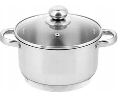 Bez Marki Duży garnek plieno szeroki + pokrywka INDUKCJA 32 cm. 14,5 Litrowy