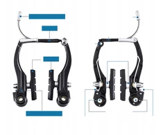 Bez Marki Dviračio stabdžių kaladėlės V-Brake trinkelės priekiniai galiniai 110 mm juodi SET