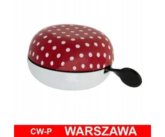 Bez Marki Dviratininko skambutis 80mm "ding-dong" raudonas su baltomis akutėmis