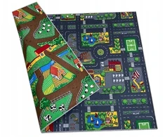 Bez Marki Dywan miasto wieś ulice cars Scanroad Farma 180x200 dwustronny