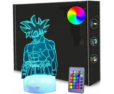 Bez Marki DZIECIĘCA LAMPA 3D SMART TOUCH DRAGON BALL GOKU Z PILOTEM STEROWANIA