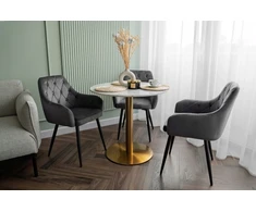 Fotelis Bez Marki Elegantiškas veliūrinis krėslas Atlanta pilkos spalvos, metalinės kojos