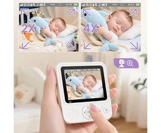 Bez Marki Elektroninis kūdikio monitorius su WiFi kamera, pasukamas 2K 3MPx LCD 5" 4xzoom +