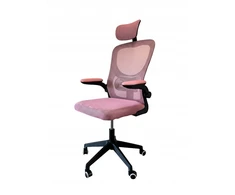 Bez Marki ERGONOMICZNY FOTEL BIUROWY SUKAMASIS MIKROSIATKA FIBI ROŽINĖ- JUODA