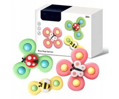 Bez Marki FIDGET SPINNER SU SIURBUČIU TAURĖLIU JUTIKLIU RATTLE ŽAISLŲ RINKINYS iš 3