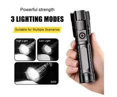 Bez Marki Galingas ZOOM USB C įkraunamas taktinis žibintuvėlis