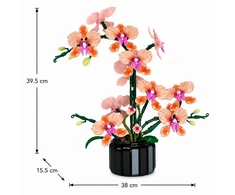 Bez Marki Gėlių orchidėja 3D iš statybinių blokų Orchidėja vazoje 866 vnt. „Pasidaryk pats“ dekoracija