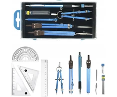 Bez Marki Geometrinis piešimo rinkinys 13 elementų, metalinis, mokiniams