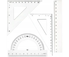 Bez Marki Geometrinis rinkinys: liniuotė 15 cm, kampainis, stačiamatis