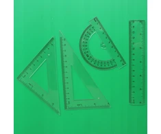 Bez Marki Geometrinis rinkinys: liniuotė 15 cm, kampainis, stačiamatis