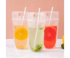 Bez Marki Gėrimų maišeliai, skaidrūs, užsegami užtrauktuku, 10 vnt, 500 ml
