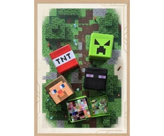 Bez Marki GIGA MAGNETINIŲ BLOKŲ RINKINYS MINECRAFT 319el PIXEL 3D + XXL FIGURINĖS