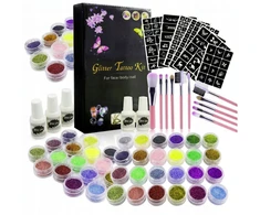 Bez Marki GLITTER TATOO RINKINYS VAIKAMS GLITTER TEMPLATES 24 vnt 3x XXL GLUE