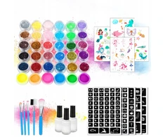Bez Marki GLITTER TATTOO RINKINYS, PLAUNAMI GLITTER ŠABLONAI VAIKAMS