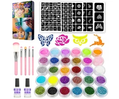 Bez Marki GLITTER TATTUOS DIDELIS GLITTER TATTUOS RINKINYS 150 ELEMENTŲ