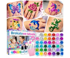 Bez Marki GLITTER TATTUOS ŠABLONŲ PAKUOTĖ