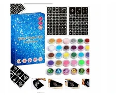 Bez Marki GLITTER TATUiruočių rinkinys, PLAUNAMI ŠABLONAI, TATUiruotės VAIKAMS