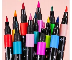 Bez Marki GLITTER ŽYMEKLIŲ RINKINYS 84 Vnt. TATUiruotėms PLAUNAMS ŽYMĖKLĖMS RAŠIKLIAI + DĖKLAS