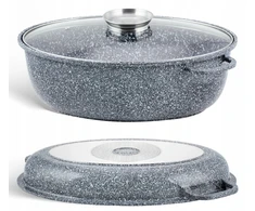 Bez Marki GOOSE keptuvė 3in1 GRILĖ Keptuvė MARMULINĖ keptuvė 38cm 11L 3936