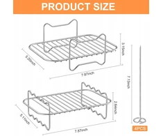Bez Marki GRUPINTUVĖS PRIEDAI 2 VIENETAI 20X13X65CM NERŪDIJANČIO PLIENO TINKLELIŲ STOVAS