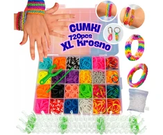Bez Marki GUMĖS APYRANKĖMS GAMINTI DIDELIS RINKINYS 720 EL VAIKAMS + XXL LOOM