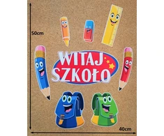 Bez Marki HELLO SCHOOL dekoracija - 1 raštas (vienpusis)