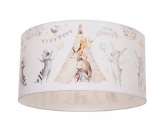 Bez Marki HEXE KIDS Lampa sufitowa dziecięca ZWIERZĘTA 1 x 60W balta mėlyna H0940