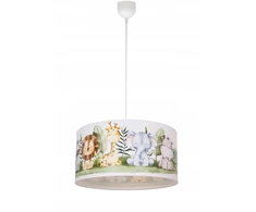 Bez Marki HEXE KIDS Lampa sufitowa wisząca dziecięca JUNGLE 1 x 60W E27 balta H0960