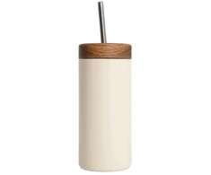 Bez Marki Homla termopuodelis su šiaudeliu Sylvara 783500, 350 ml, smėlio spalvos