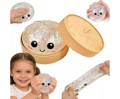 Bez Marki Hot Glitter minkštai išspaudžiamas žaislas garuose keptai bandelei, mažinantis stresą