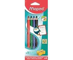 Bez Marki Ištrinami spalvoti pieštukai - MAPED - Marker 'peps' - Minkštas mine - FSC mediena - 4 spalvos