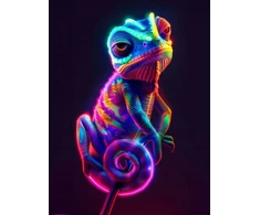 Bez Marki Kameleon. Neonowi Przyjaciele - Podświetlany obraz led Lightvibes