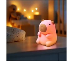 Bez Marki KAPIBARA MIĘKKA Naktinė lempa DLA DZIECI LED RGB USB KOLOROWA SILIKONOWA