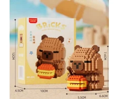 Bez Marki Kapibaros blokeliai su mėsainiu 360 vnt. CAPYBARA statybiniai blokeliai