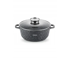Bez Marki Keraminis marmurinis puodas 6,5L 28cm su dangteliu + Aroma Knob HEMBERG