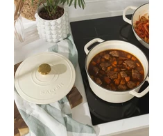 Bez Marki KETUS OLANDŲ PUODAS 24CM 3,4L KREMAS VISOMS LĖŠTĖMS