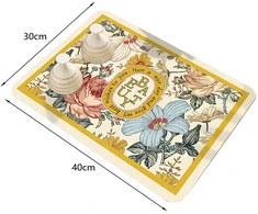 Bez Marki Kitchen Absorbent Drop Pad Dinner Pad Dish Drying Kit Geltona