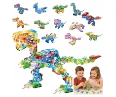 Bez Marki Klocki Dinozaury vaikams Konstrukcyjne komplektas 12 modeli crystal 3 metai