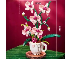 Bez Marki Konstruktorius "rožinė Orchideja" puodelyje, 567 detalės