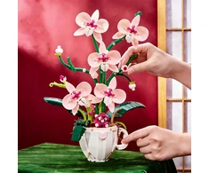 Bez Marki Konstruktorius "rožinė Orchideja" puodelyje, 567 detalės
