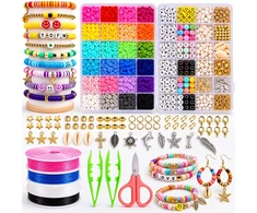 Bez Marki KORALIKI LITERKI XXL 7200 EL DO BRANSOLETEK BIŻUTERII DIY 24 KOLORY