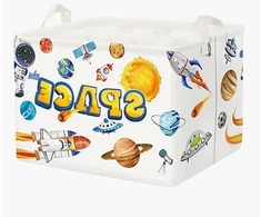 Bez Marki KOSZ NA ZABAWKI DLA DZIECI KOSMOS TKANINA WODOODPORNA 36L ROZMIAR