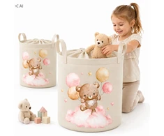 Bez Marki KOSZ NA ZABAWKI UBRANIA PRANIE BABYMAM DUŻY ZAMYKANY POJEMNIK ORGANIZER!